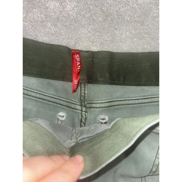 Spanx 5" Stretch Twill Shorts olive Size XL 20318 - Picture 2 of 9
